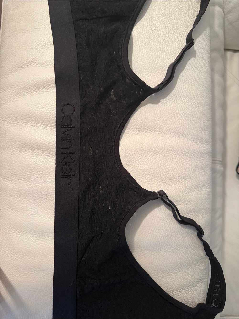 Never worn Calvin Klein Black Lace Bra- lightly padded with Branded Elastic Band